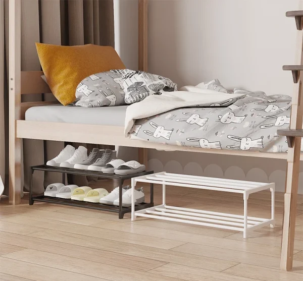 Japanese minimalism Two-Tier Shoe Rack (21cm H) - Steel&PP