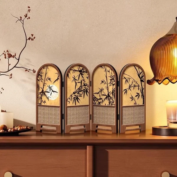 Bamboo Room Divider Desk Decor