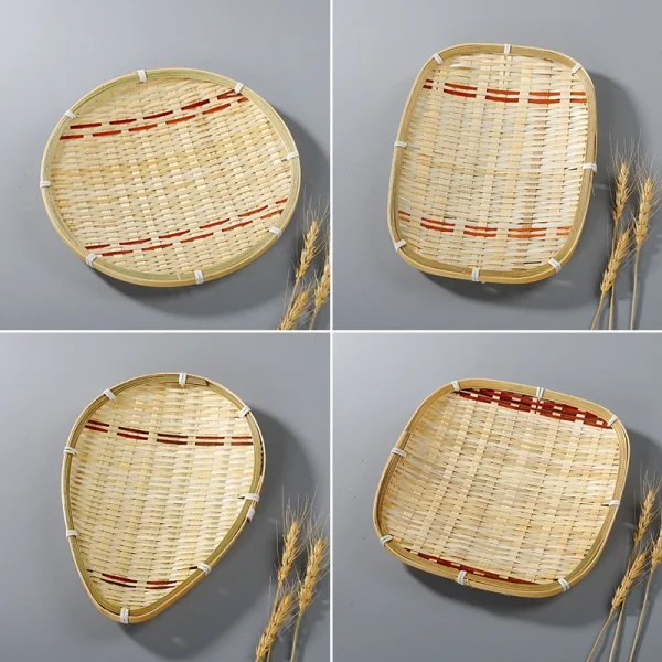 Handwoven Rattan Fruit Basket – Natural Eco-Friendly Kitchen Decor